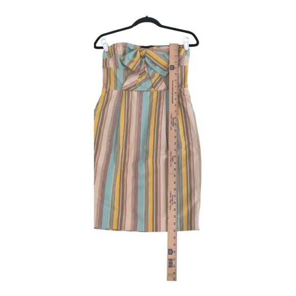 Moulinette Soeurs Anthropologie Strapless Dress with Pastel Stripes Sz 4 - Picture 3 of 11